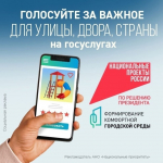 Продолжается Всероссийское онлайн-голосование по программе «Формирование комфортной городской среды» в рамках национального проекта «Инфраструктура для жизни».