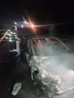 В Городищенском районе во время движения загорелась иномарка