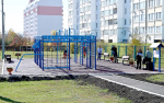 В микрорайоне Северная поляна установлена новая воркаут-площадка